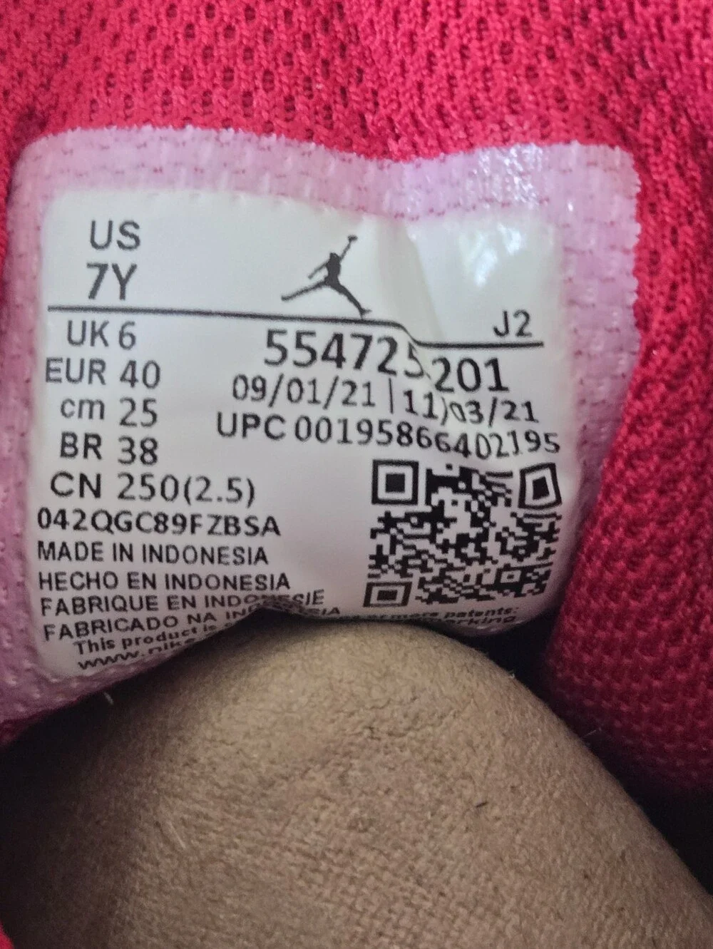 Air Jordan 1 Mid GS Light Curry‎ Cardinal Res size 7Y Women size 8.5 554725-201